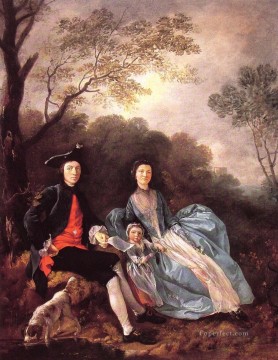  Artist Painting - Portrait of the Artist with his Wife and Daughter Thomas Gainsborough